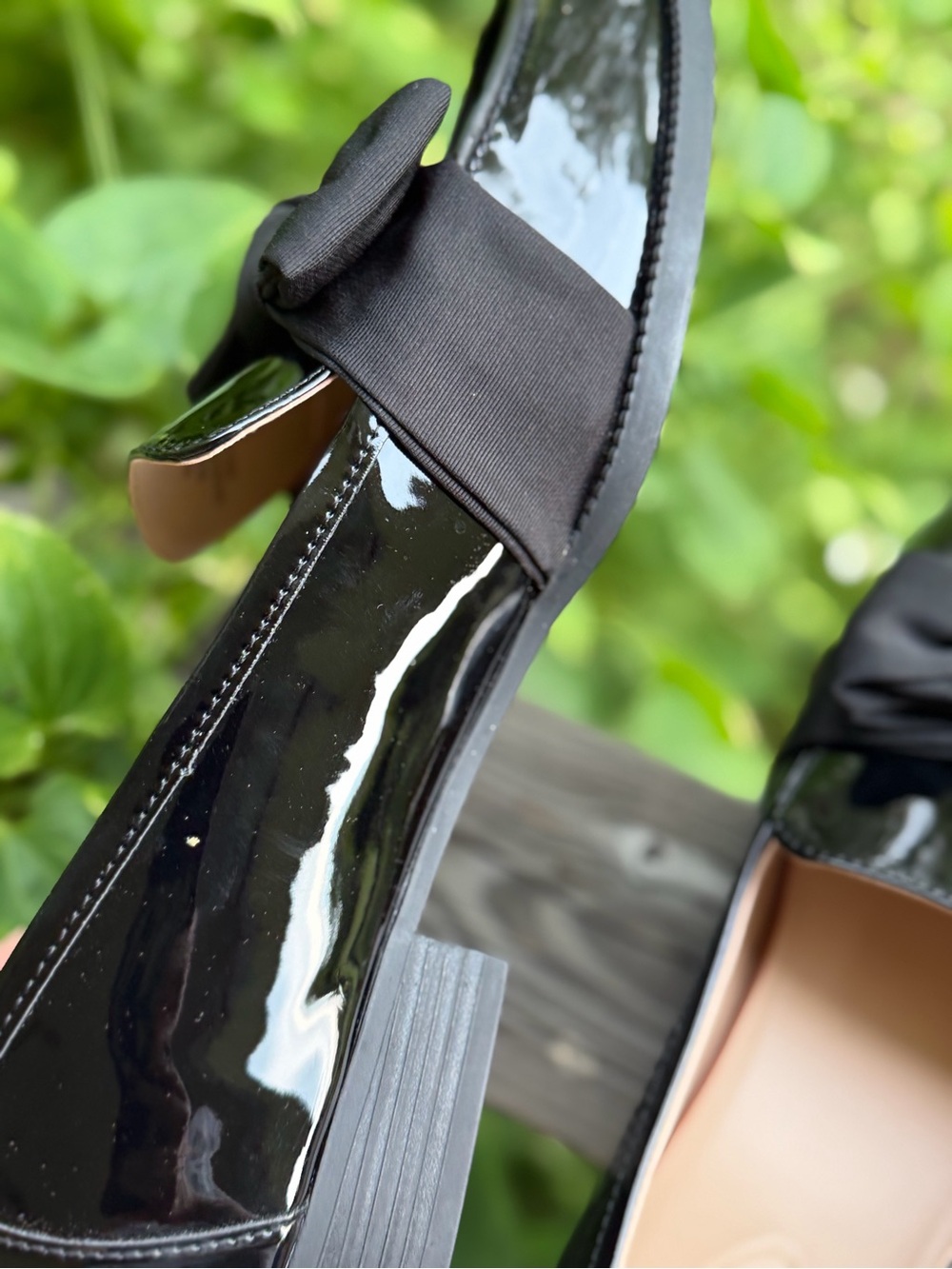 Bandolino Black Patent Loafers with Bow Accent - Picture 7 of 14